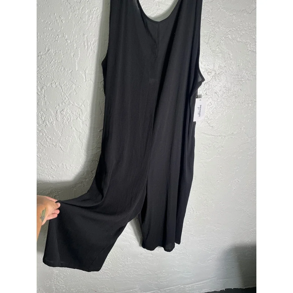 Swimsuits For All Jumpsuit Women 18 Black Wide Leg Sleeveless NWT Plus Size